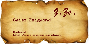 Gaisz Zsigmond névjegykártya
